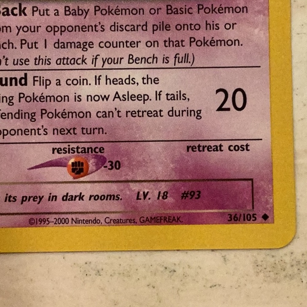 Dark Haunter 1st Edition 36/105 Neo Destiny 2000 Pokemon Card Non Holo #36 TCG - Picture 3 of 7